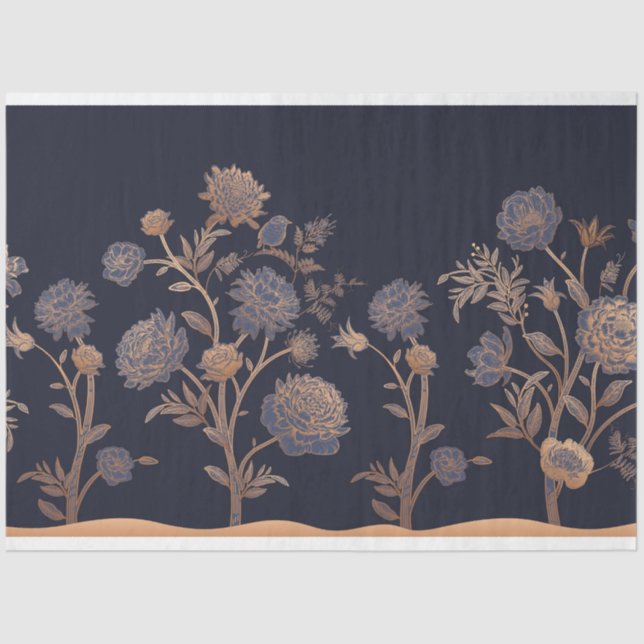 Blooming Flowers in a Line Tissue Paper (Front)