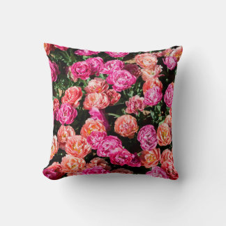 Blooming flowers make a floral background texture throw pillow