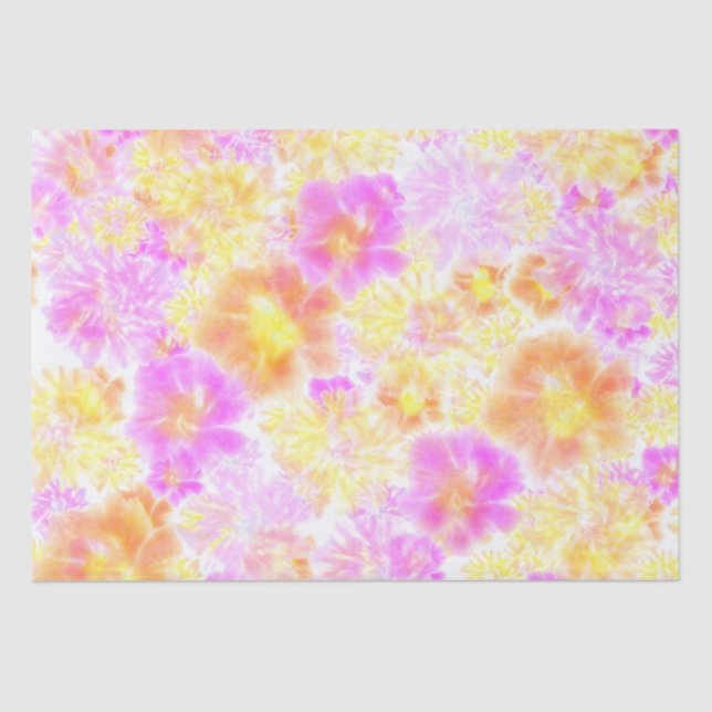 Blooming Flowers Shibori Floral Tie Dye Pattern   Tissue Paper (Front)