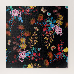 Blooming Garden Butterflies Liberty Style Jigsaw Puzzle