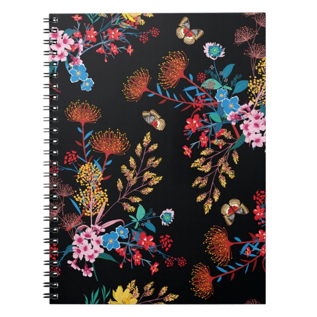 Blooming Garden Butterflies Liberty Style Notebook (Front)