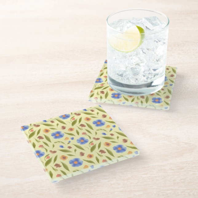 Blooming Garden Glass Coaster (Angled)