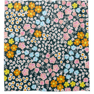 Blooming garden with roses and wildflowers. Vintag