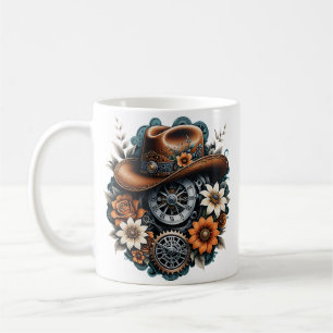 Blooming Gears: Steampunk cowboy style. Coffee Mug
