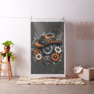 Blooming Gears: Steampunk cowboy style. Fabric