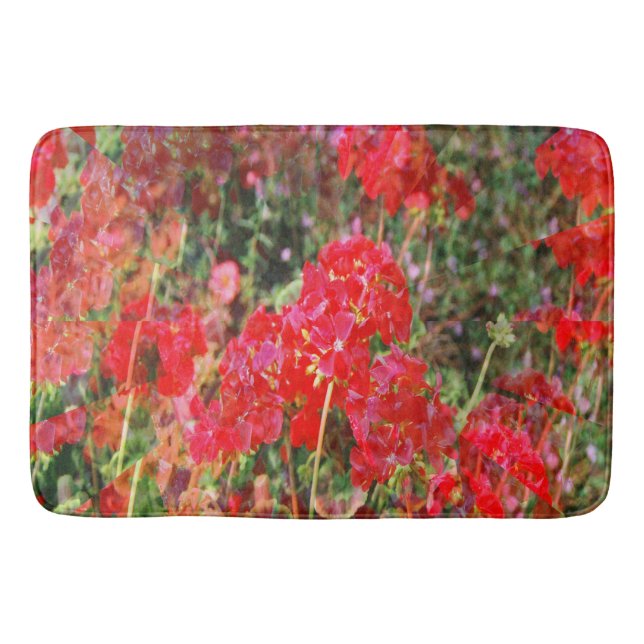 Blooming Geraniums..... Bath Mat (Front)