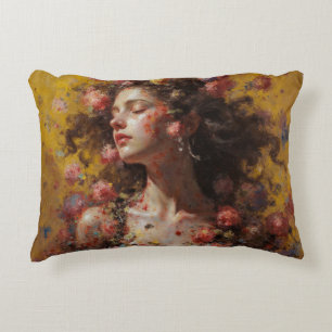 Blooming Goddess Portrait – Art Throw Pillow