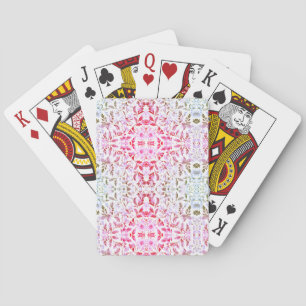 Blooming Gold Floral Branch On White Background Playing Cards