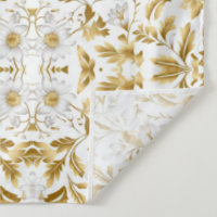Blooming Gold Floral Branch On White Background