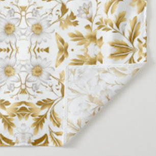 Blooming Gold Floral Branch On White Background Tapestry
