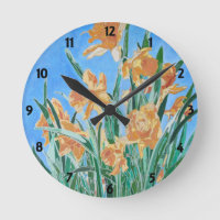 Blooming Golden Daffodils Bold Line Art