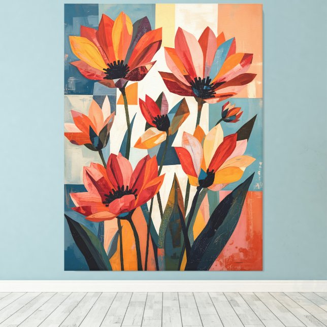 Blooming Harmony Canvas Print (Insitu(Wood Floor))