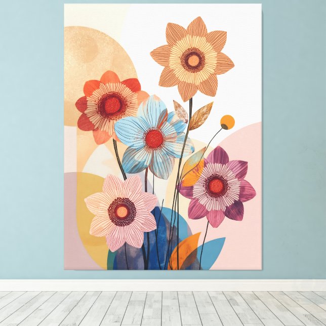 Blooming Harmony Canvas Print (Insitu(Wood Floor))