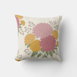 Blooming Harmony-Pink & Yellow Throw Pillow