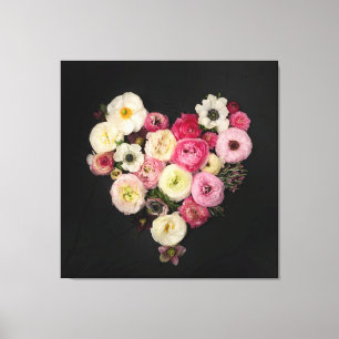 Blooming heart canvas print