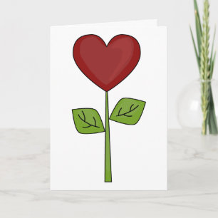 Blooming Heart Flower - Friendship Card