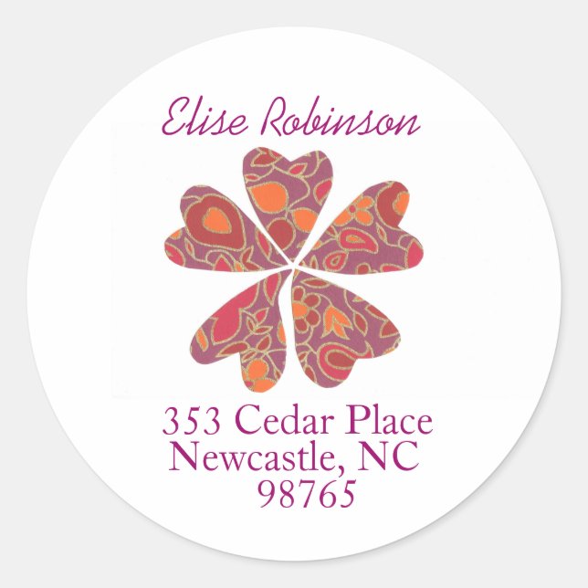 Blooming hearts address label (Front)