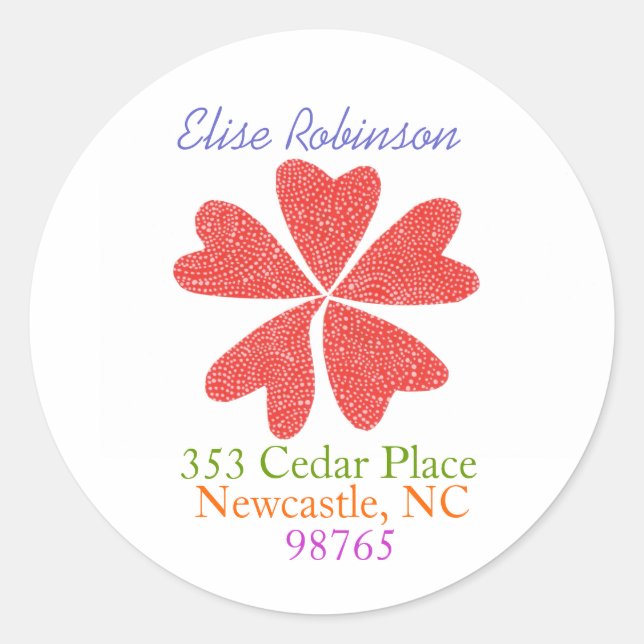 Blooming hearts address label (Front)
