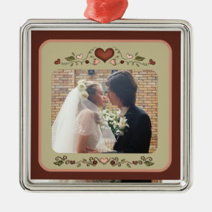 Blooming Hearts Customizable Photo Ornament