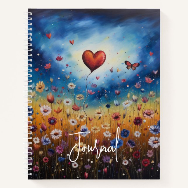 Blooming Hearts Motivational Journal Notebook  (Front)
