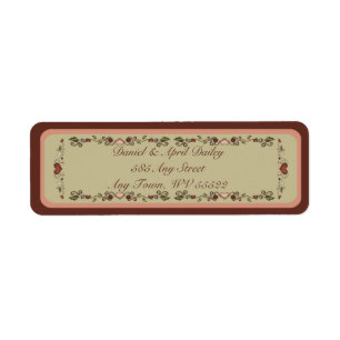Blooming Hearts Return Address Labels