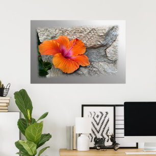 Blooming hibiscus poster