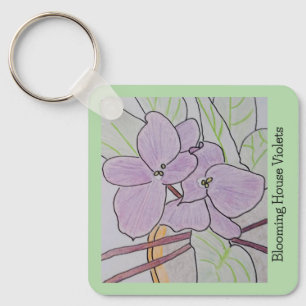 Blooming House Violets Keychain