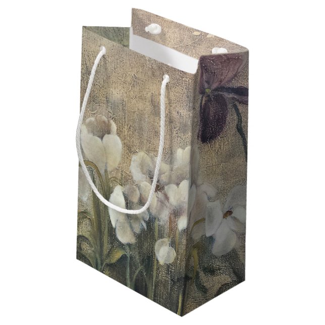 Blooming Iris Blossom Small Gift Bag (Back Angled)