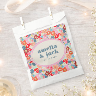 Blooming Joy Bright Floral Maximalist Wedding Favour Bag