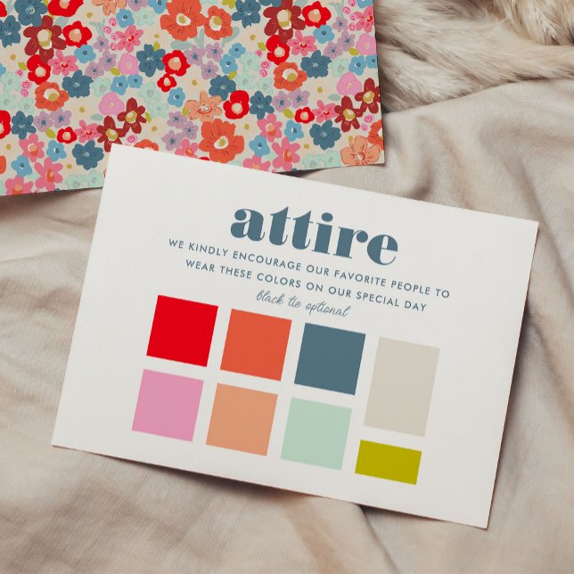 Blooming Joy Wedding Attire Colour Palette Enclosure Card (Blooming Joy Wedding Attire Color Palette Enclosure Card)
