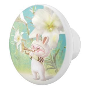 Blooming Lily Ceramic Knob
