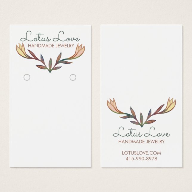 Blooming Lily Floral Earring Jewellery Display Car (Front & Back)