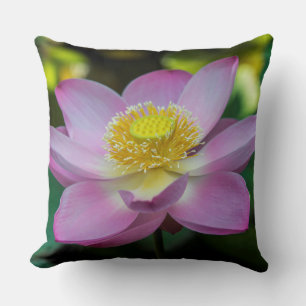 Blooming lotus flower, Indonesia Throw Pillow