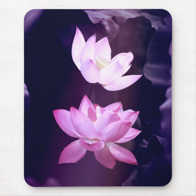 Blooming Lotus Flower Mouse Pad (Front)