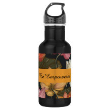 Blooming Lotus Water Lilies on Charcoal Black Stai