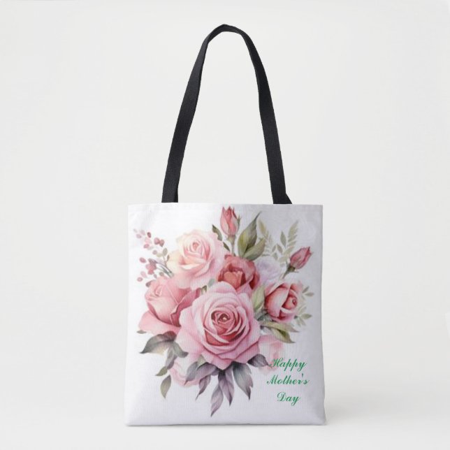 Blooming Love: Mom's Favourite Floral Tote (Front)