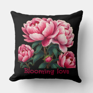Blooming love throw pillow