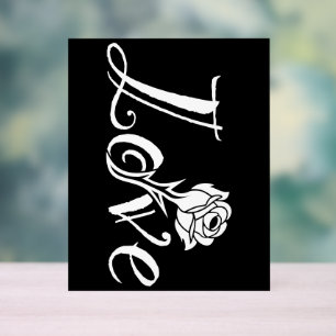 Blooming Love: Typography with a Floral Twist Acrylic Sign