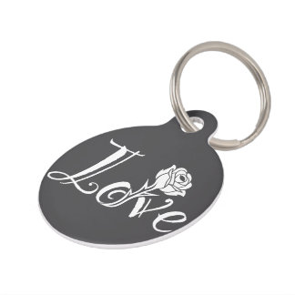 Blooming Love: Typography with a Floral Twist Pet Tag