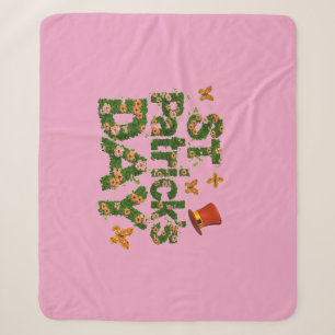 Blooming Luck: Floral St. Patrick's Sherpa Blanket