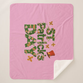 Blooming Luck: Floral St. Patrick's Sherpa Blanket