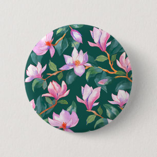 Blooming magnolia 2 inch round button