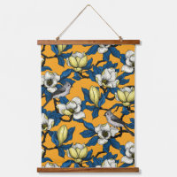 Blooming magnolia and titmouse bird 3