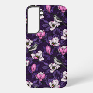 Blooming magnolia and titmouse bird 4 samsung galaxy case