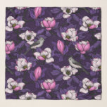 Blooming magnolia and titmouse bird 4 scarf<br><div class="desc">Hand-painted magnolia blooms and titmouse bird</div>