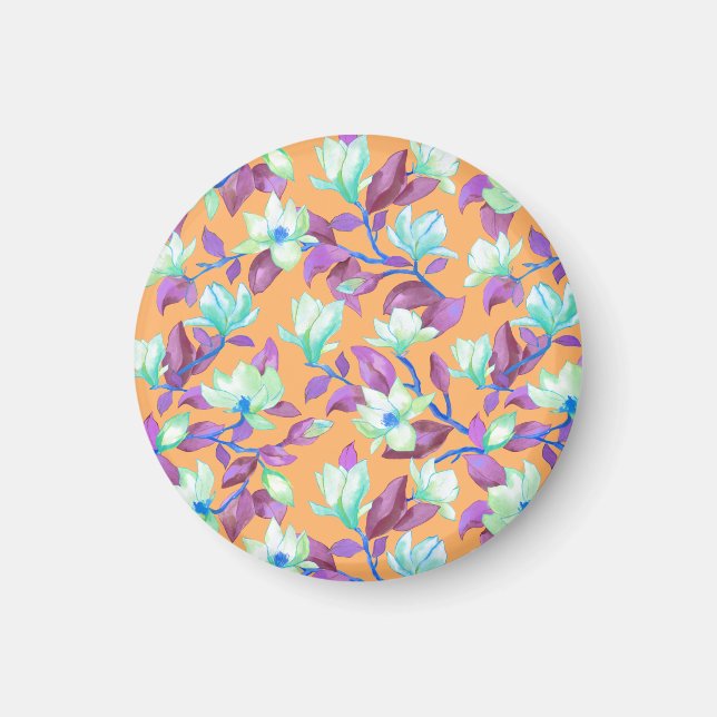 Blooming magnolia on vanilla sky magnet (Front)