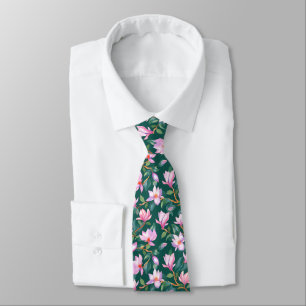 Blooming magnolia tie