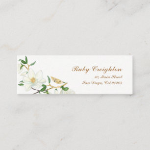 Blooming Magnolia watercolor Mini Business Card