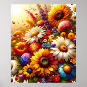 Blooming Marvel A Symphony of Floral Elegance Poster