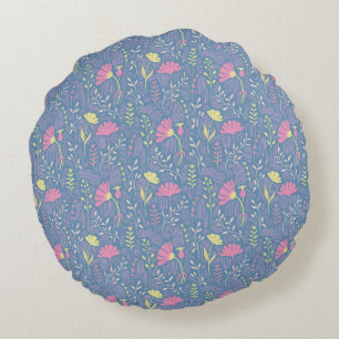 Blooming Meadow Breeze Round Pillow